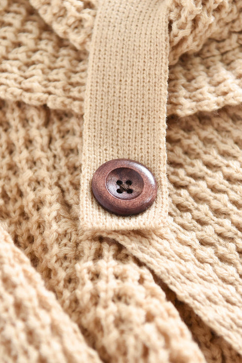 Buttoned Wrap Turtleneck Sweater